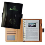 黑色PU筆記本(金屬6孔)